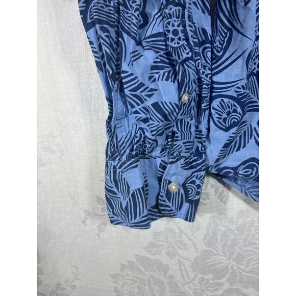 Bonobos Button Up XL Blue Tropical Palm Print Long Sleeve Standard Fit - Picture 2 of 12